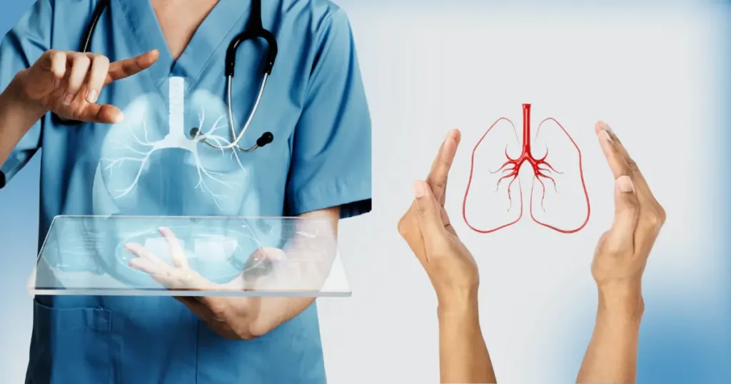 A Human figure showcasing lungs and hope of available treatments for preventing lung cancer. 